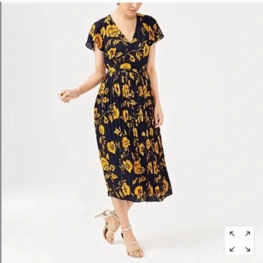 J.CREW navy sunflower dress sz. 8